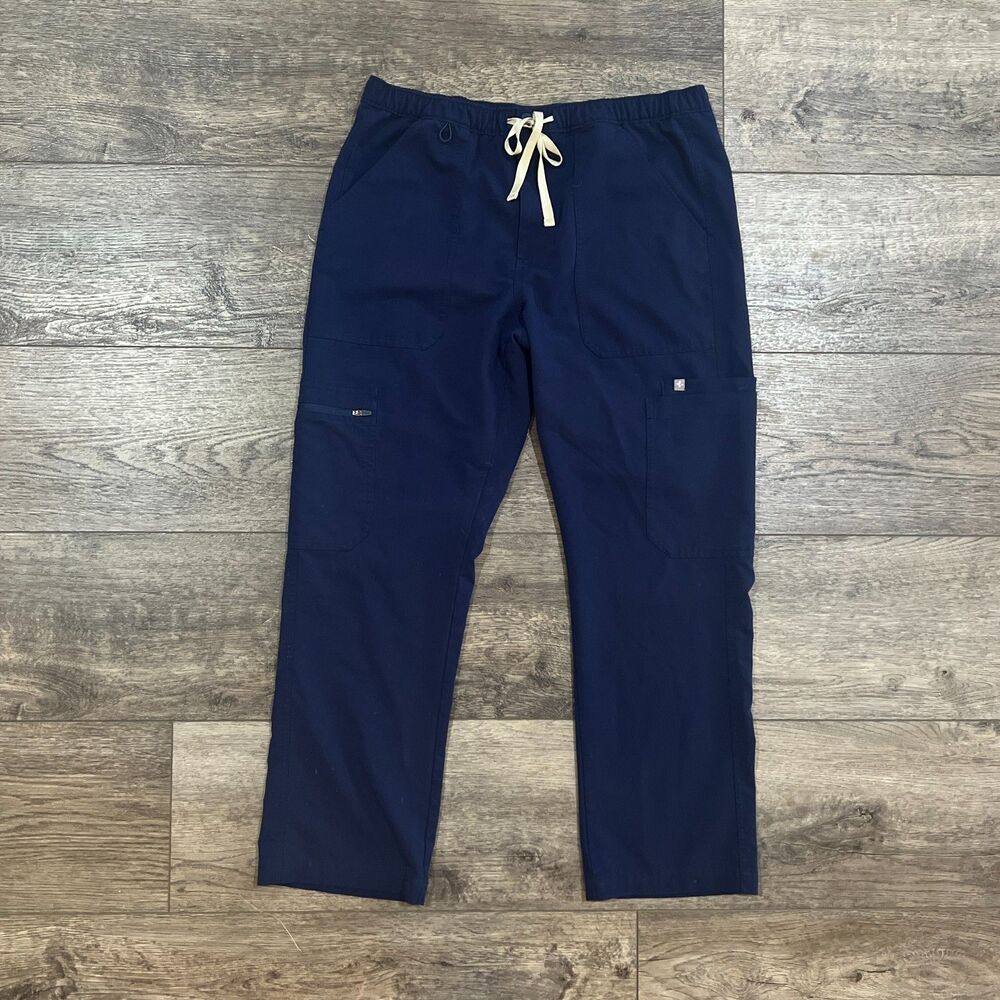 FIGS Cairo Cargo Scrub Pants Navy Blue Technical Collection - Men's Size Large